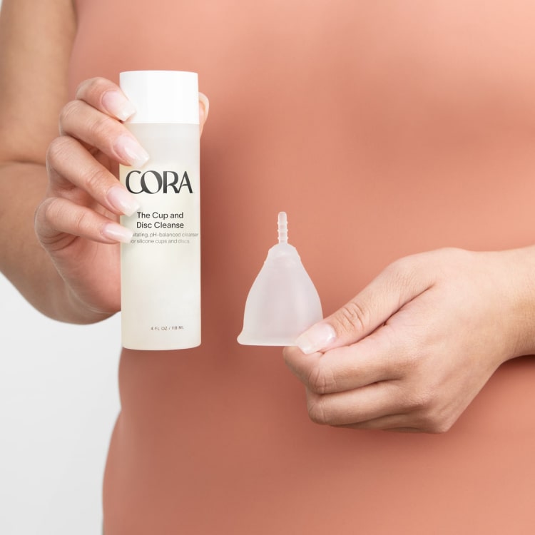 Cora Reusable Leak Protection Period Disc, Menstrual Cup Alternative, Light  or Heavy Flow 